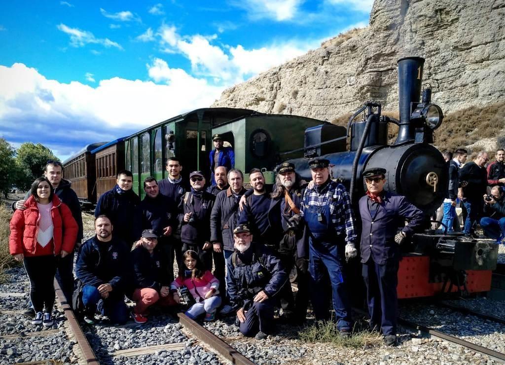 El grupo en el Tren de Arganda