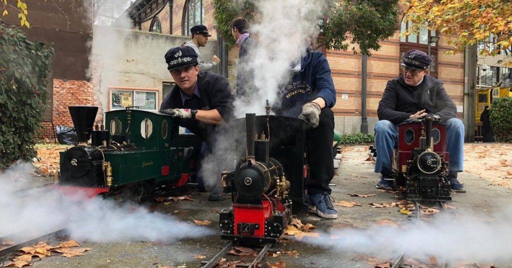 Locomotoras de vapor en la estación Central