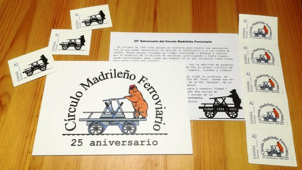 Postal y sellos 25 aniversario CiMaF.