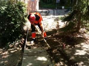 Excavación para la nueva losa de Arboleda