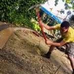 Excavación para la rampa de acceso al parque