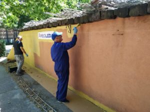 Pintando el túnel de Central