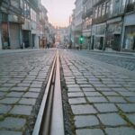 Carriles del tranvía histórico de Oporto