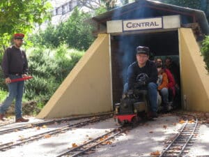 Tren remolcado por la locomotora "Luttermöller" con la "fuerza del vapor"